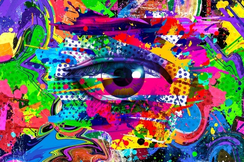 Samolepící tapeta lidské oko v pop-art stylu