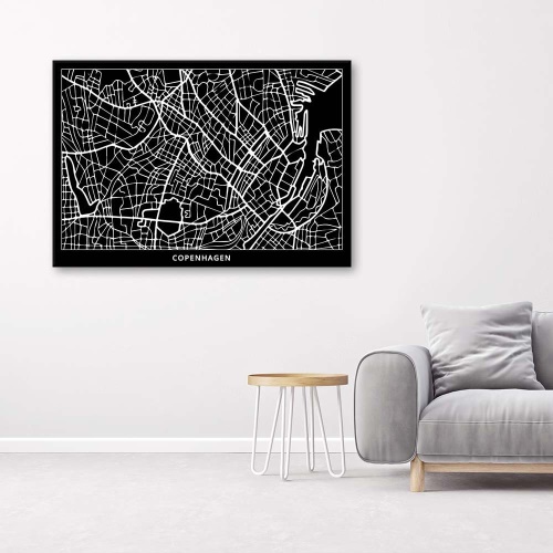 Obraz na plátně Mapa města Kodaň