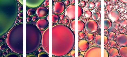 5-dílný obraz abstraktní kapky oleje