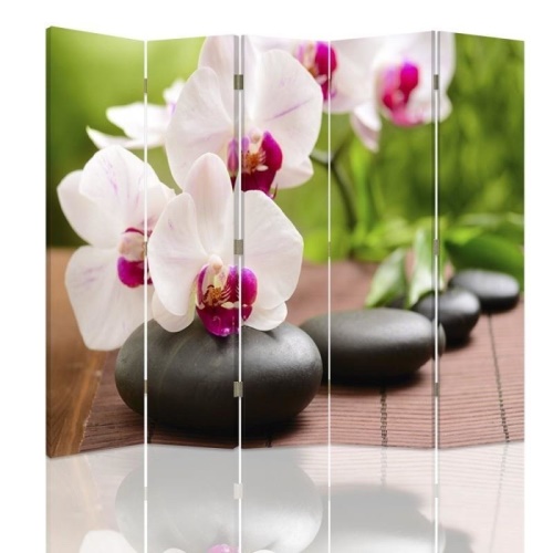 Ozdobný paraván, Orchidej a lesklé kameny