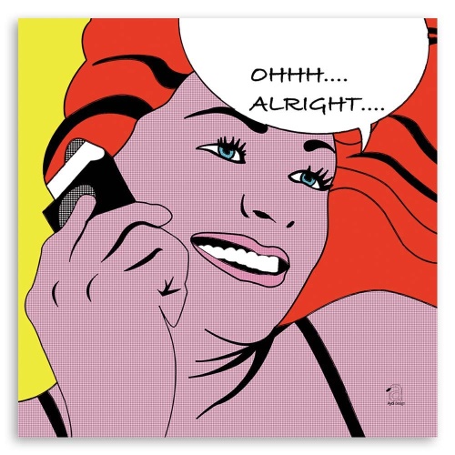 Obraz na plátně Pop-artová žena s telefonem