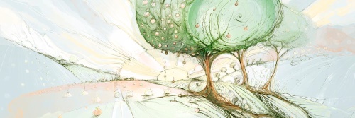 Obraz pohádkové pastelové stromy