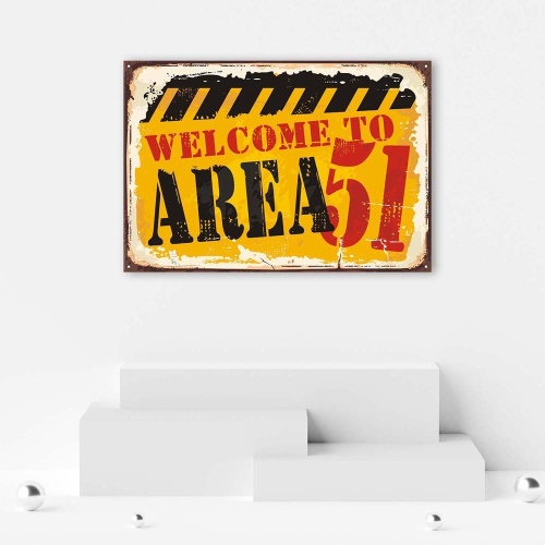 Obraz na plátně Retro značka Area 51