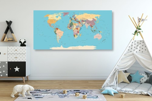 Obraz mapa světa s názvy