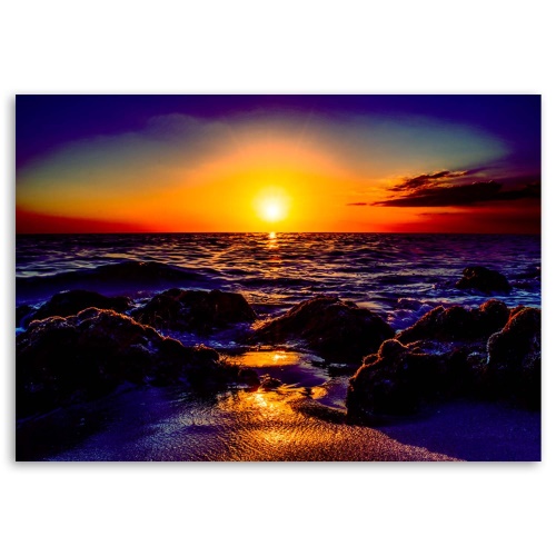 Obraz na plátně Západ slunce u moře