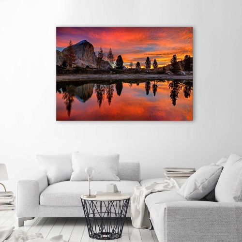 Obraz na plátně Aurora na Červeném jezeře