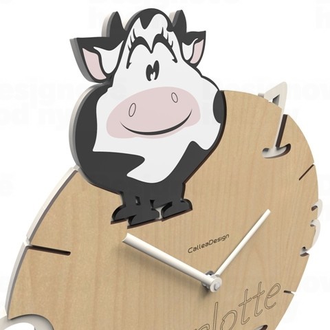 Dětské hodiny CalleaDesign kráva 36cm