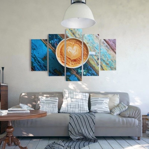 Obraz na plátně pětidílný Šálek kávy