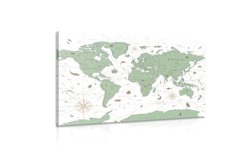 Obraz mapa v zeleném provedení