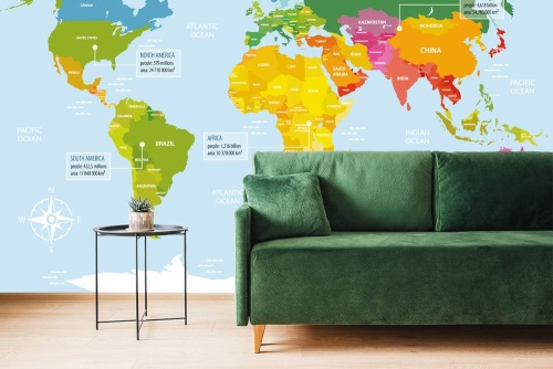 Samolepící tapeta výjimečná mapa světa