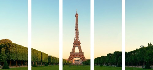 5-dílný obraz dominanta Paříže