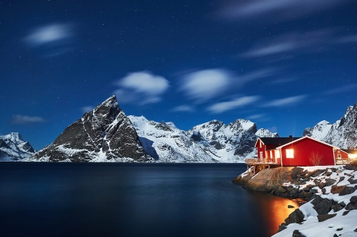 Fototapeta noční krajina v Norsku