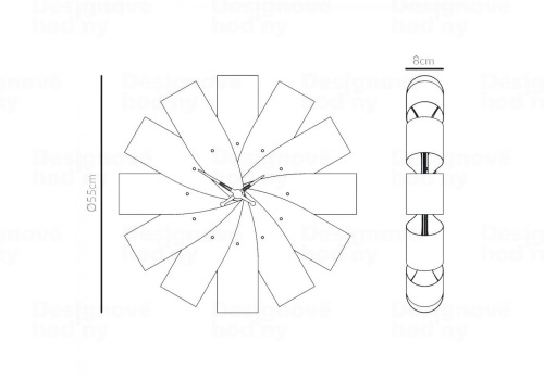 Designové nástěnné hodiny Nomon Ciclo CINN walnut 55cm