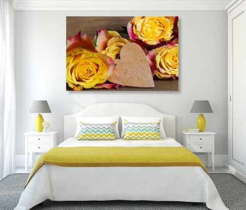Obraz valentýnské žluté růže