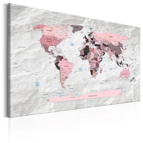 Obraz - World Map: Pink Continents