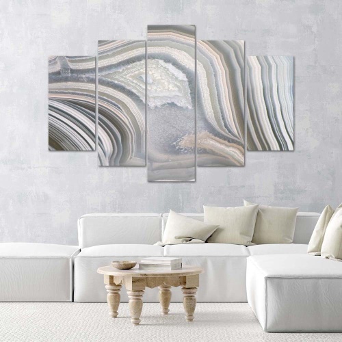 Obraz na plátně pětidílný Abstraktní šedá malba