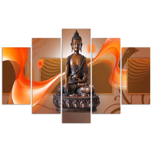 Obraz na plátně pětidílný Buddha Abstrakt
