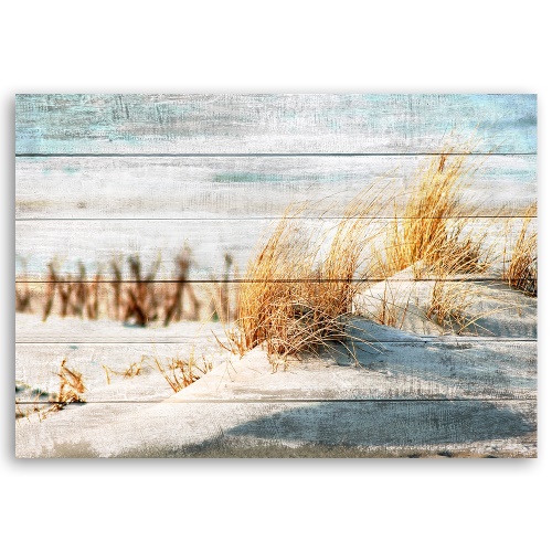 Obraz na plátně, Dune pláž na dřevě
