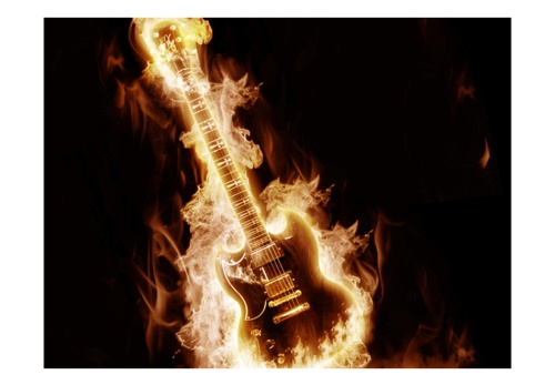 Fototapeta - Flaming guitar