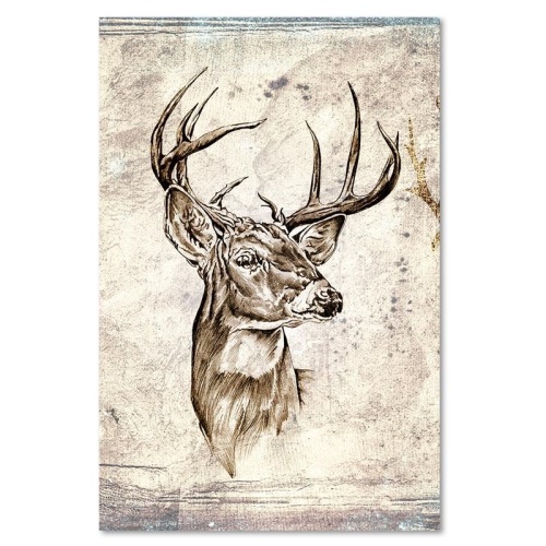 Obraz na plátně Deer Beige Vintage