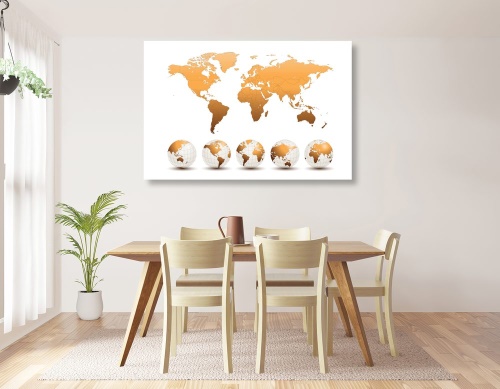 Obraz globusy s mapou světa