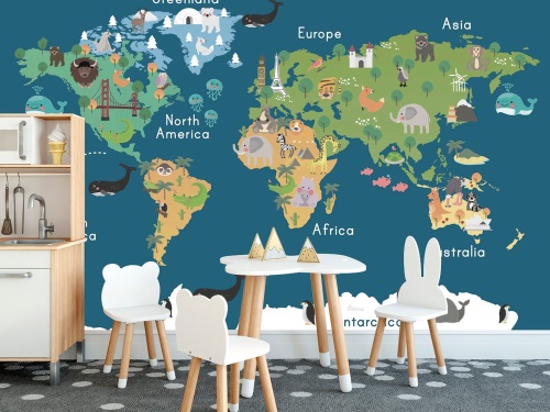 Tapeta dětská mapa světa