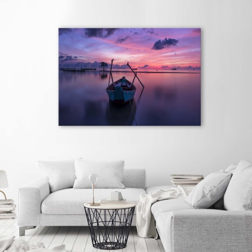 Obraz na plátně Loď na jezeře Purple
