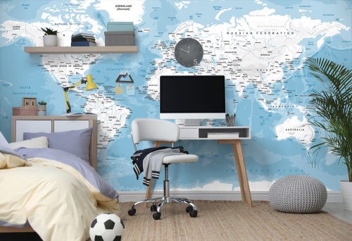Samolepící tapeta stylová mapa světa