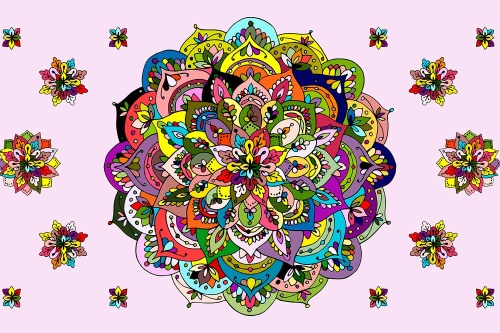 Samolepící tapeta pestrobarevná Mandala