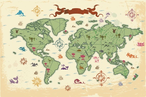Tapeta originální mapa světa