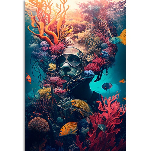 Obraz surrealistický potápěč