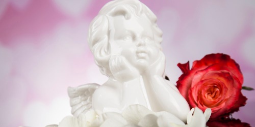 Obraz anděl s růží