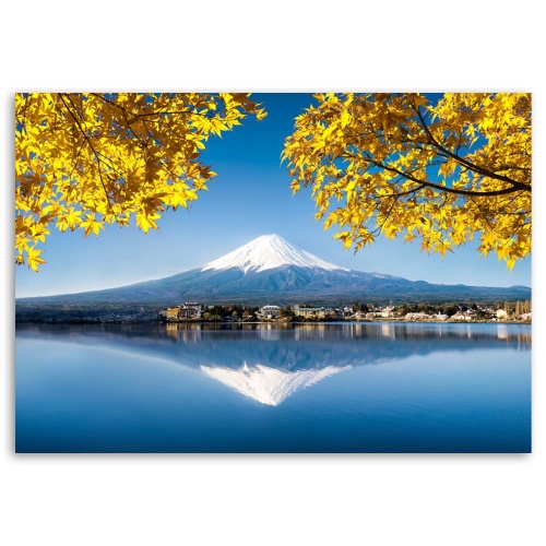 Obraz na plátně JAPONSKO FUJI Horské žluté listy