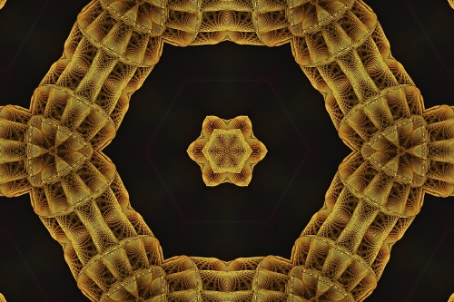 Samolepící tapeta zajímavá zlatá Mandala
