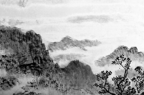 Tapeta čínská malba černobílá