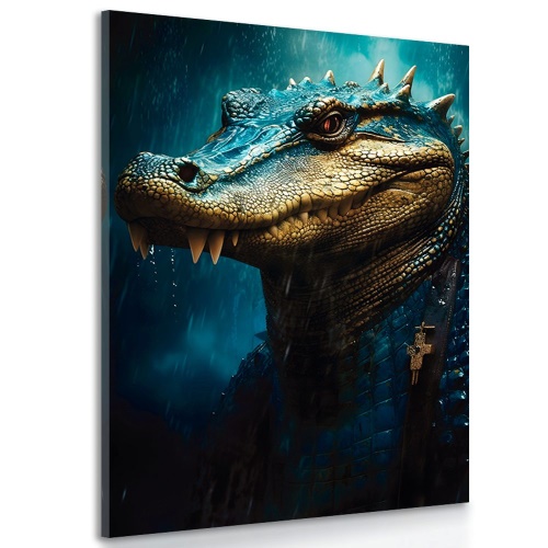 Obraz modro-zlatý krokodýl