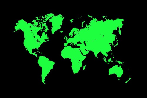Tapeta zelená mapa na černém podkladu