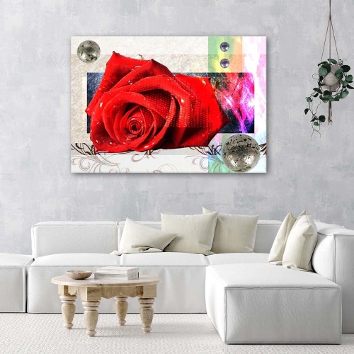 Obraz na plátně Abstrakce červené růže