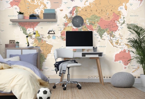 Samolepící tapeta podrobná mapa světa