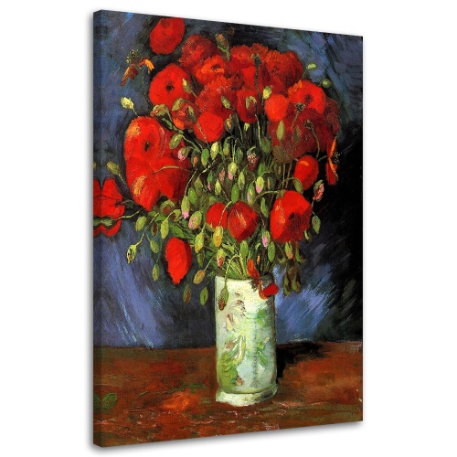 Obraz na plátně Váza s červenými máky Van Gogh