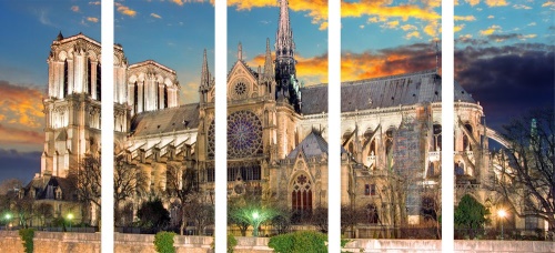 5-dílný obraz katedrála Notre Dame