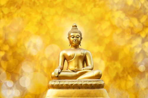 Tapeta zlatá socha Budhy