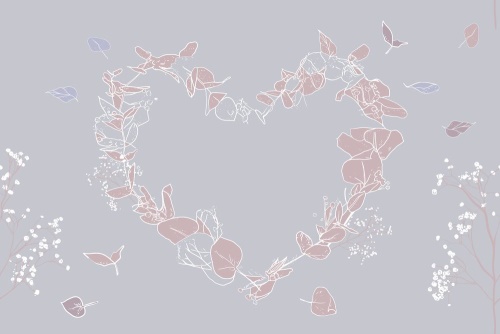 Samolepící tapeta lidové srdce s nádechem jara - 75x1000 cm