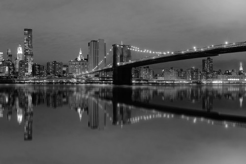 Samolepící fototapeta černobílý most v Manhattanu
