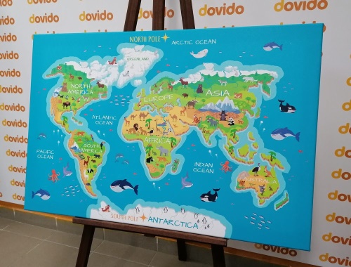 Obraz zeměpisná mapa světa pro děti