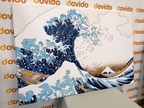 Obraz reprodukce Velká vlna z Kanagawa - Kacušika Hokusai cm
