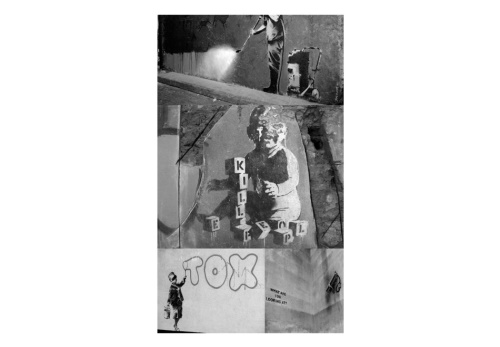 Fototapeta - Banksy - grey collage