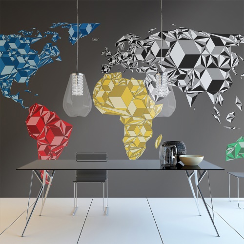 Fototapeta - Map of the World - colorful solids