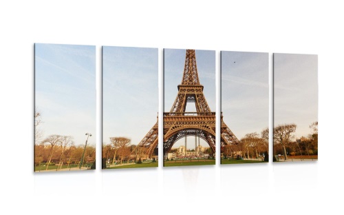 5-dílný obraz slavná Eiffelova věž
