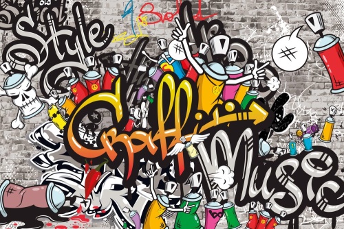 Samolepící tapeta barevné graffiti
